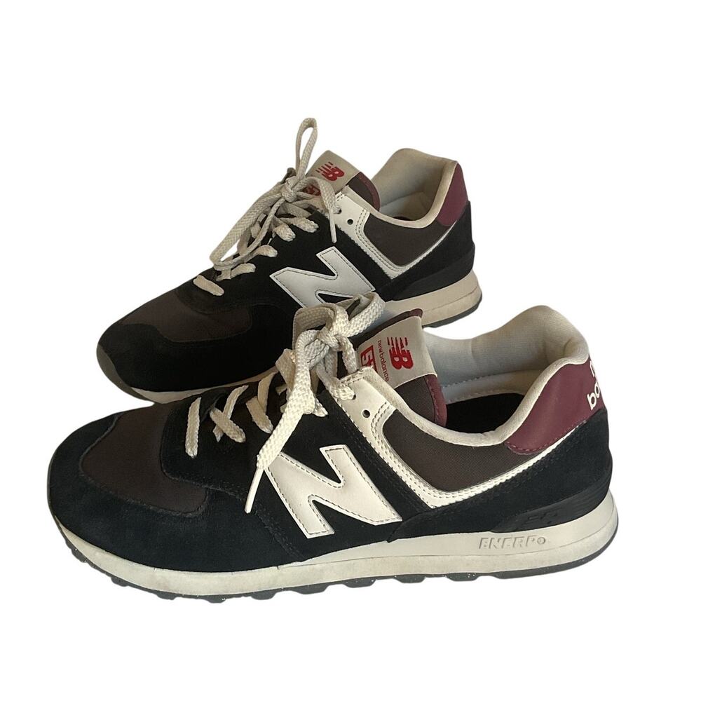 New Balance 574 WL574WBE Black Burgundy Sneakers Women’s Size 10.5 Wide B ENCAP